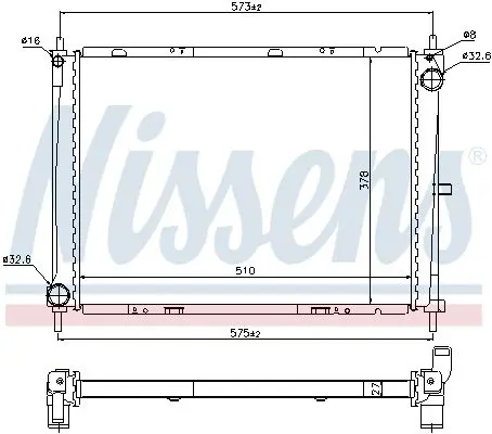 Handler.Part Radiator, engine cooling NISSENS 68731 5