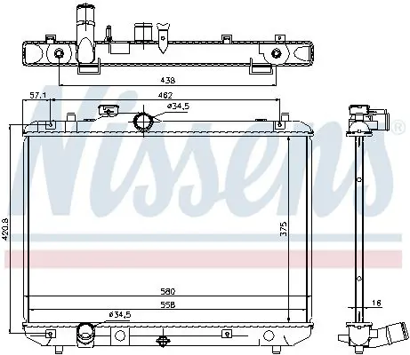 Handler.Part Radiator, engine cooling NISSENS 69400 5