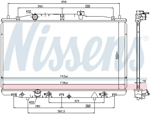 Handler.Part Radiator, engine cooling NISSENS 69475 6