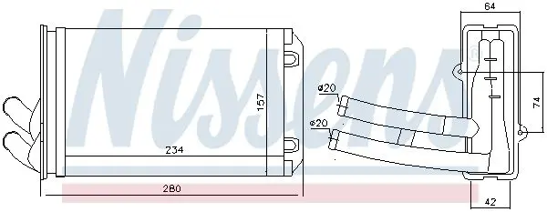 Handler.Part Heat exchanger, interior heating NISSENS 70222 6