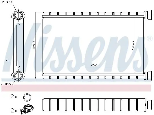 Handler.Part Heat exchanger, interior heating NISSENS 70527 6