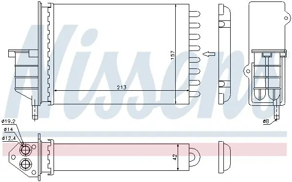 Handler.Part Heat exchanger, interior heating NISSENS 71450 6