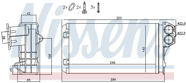 Handler.Part Heat exchanger, interior heating NISSENS 72941 6