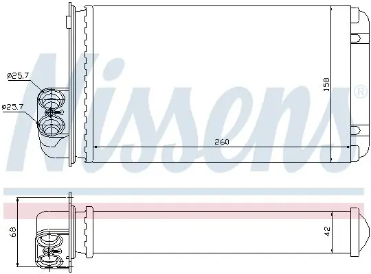 Handler.Part Heat exchanger, interior heating NISSENS 73255 6