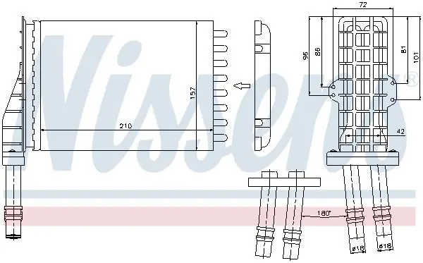 Handler.Part Heat exchanger, interior heating NISSENS 73258 6