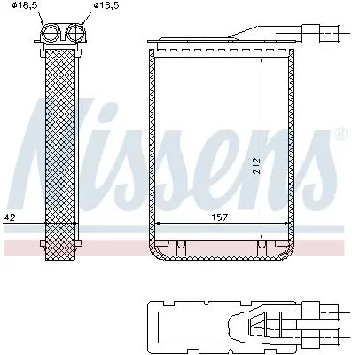 Handler.Part Heat exchanger, interior heating NISSENS 733591 6