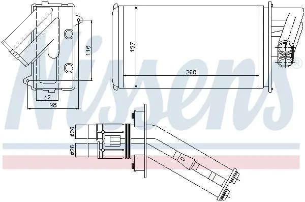 Handler.Part Heat exchanger, interior heating NISSENS 73368 8