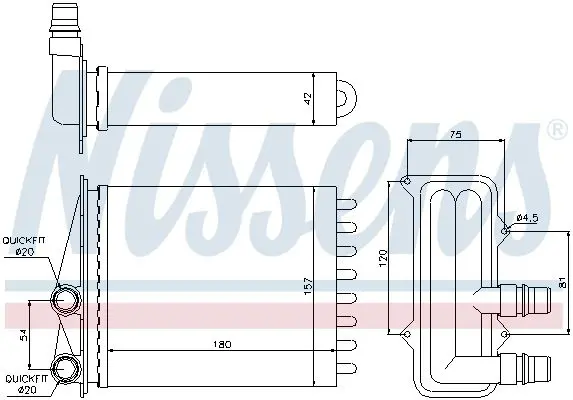 Handler.Part Heat exchanger, interior heating NISSENS 73468 5