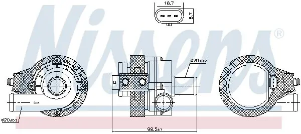 Handler.Part Water Pump, engine cooling NISSENS 831091 6