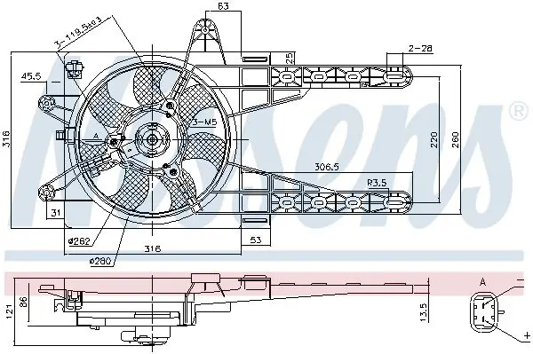 Handler.Part Fan, radiator NISSENS 85141 6