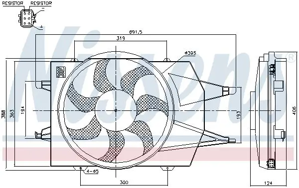 Handler.Part Fan, a/c condenser NISSENS 85342 6