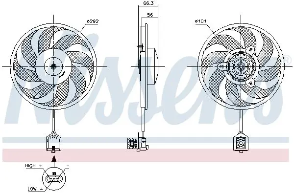 Handler.Part Fan, radiator NISSENS 85596 1