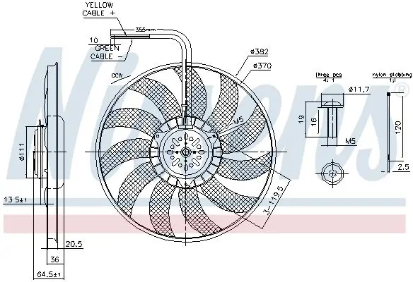 Handler.Part Fan, radiator NISSENS 85732 1