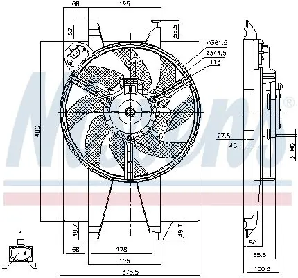 Handler.Part Fan, radiator NISSENS 85767 6