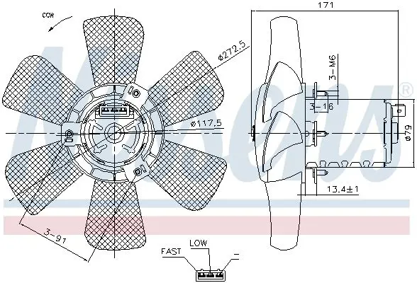 Handler.Part Fan, radiator NISSENS 85809 6