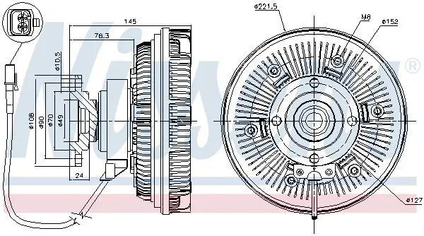 Handler.Part Clutch, radiator fan NISSENS 86022 6