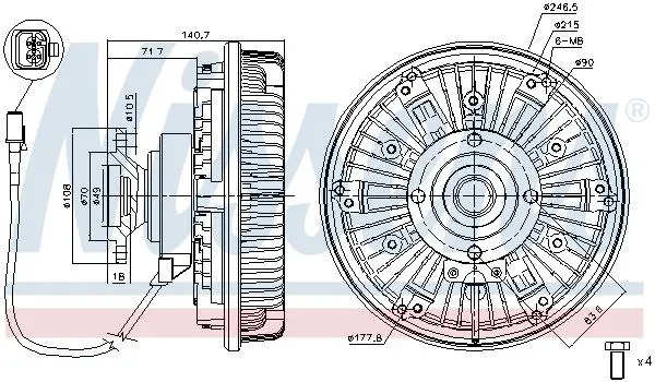 Handler.Part Clutch, radiator fan NISSENS 86024 6