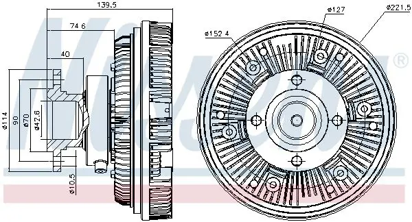 Handler.Part Clutch, radiator fan NISSENS 86039 1