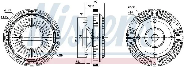 Handler.Part Clutch, radiator fan NISSENS 86044 6