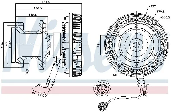 Handler.Part Clutch, radiator fan NISSENS 86053 7