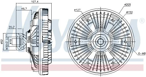 Handler.Part Clutch, radiator fan NISSENS 86058 5