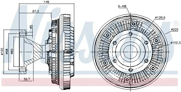 Handler.Part Clutch, radiator fan NISSENS 86070 6