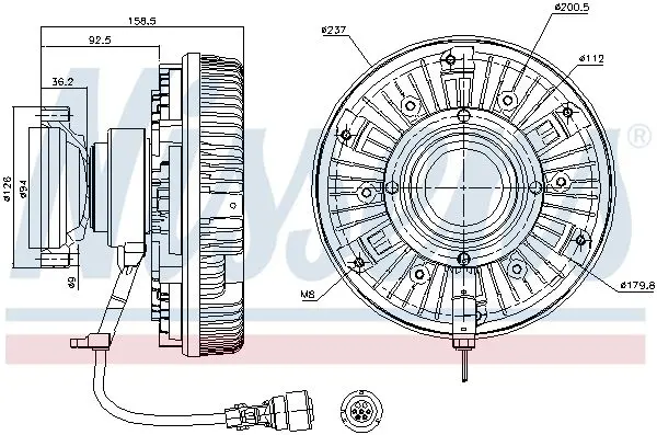 Handler.Part Clutch, radiator fan NISSENS 86075 6