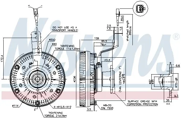 Handler.Part Clutch, radiator fan NISSENS 86079 6