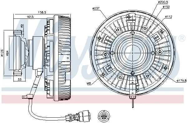 Handler.Part Clutch, radiator fan NISSENS 86089 6