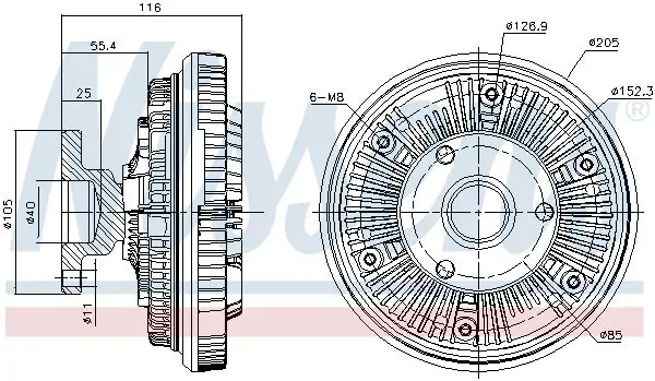 Handler.Part Clutch, radiator fan NISSENS 86090 6