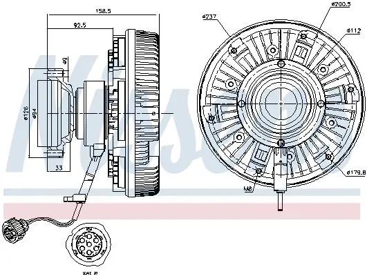 Handler.Part Clutch, radiator fan NISSENS 86094 7