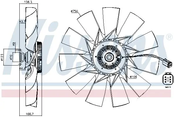 Handler.Part Clutch, radiator fan NISSENS 86096 6