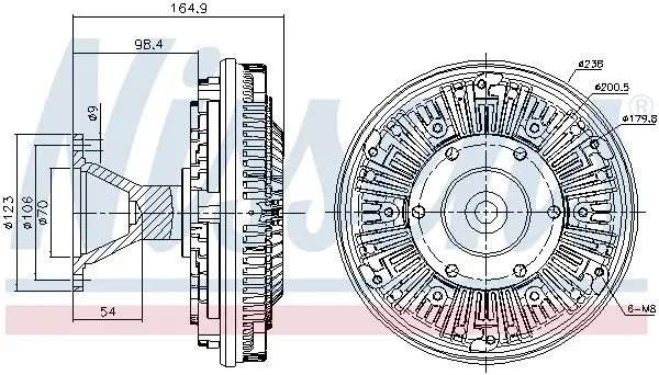 Handler.Part Clutch, radiator fan NISSENS 86107 6