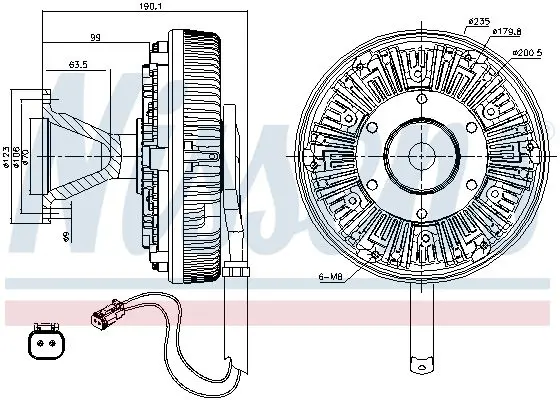 Handler.Part Clutch, radiator fan NISSENS 86125 6