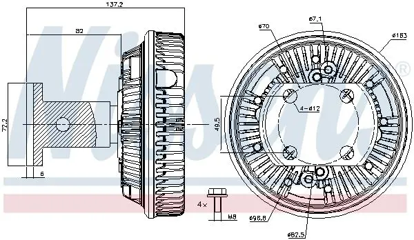 Handler.Part Clutch, radiator fan NISSENS 86138 5