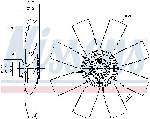 Handler.Part Clutch, radiator fan NISSENS 86147 5