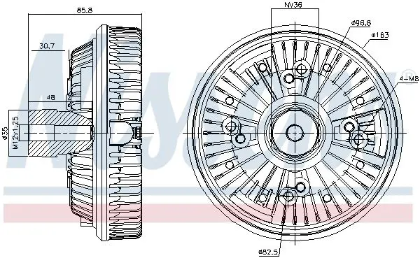 Handler.Part Clutch, radiator fan NISSENS 86148 5