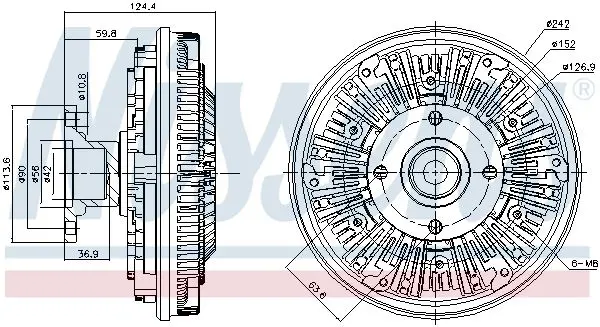 Handler.Part Clutch, radiator fan NISSENS 86158 5