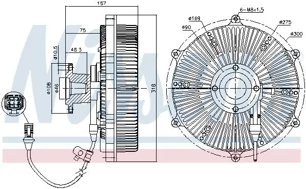 Handler.Part Clutch, radiator fan NISSENS 86163 6