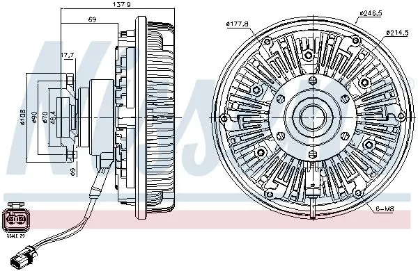 Handler.Part Clutch, radiator fan NISSENS 86184 6