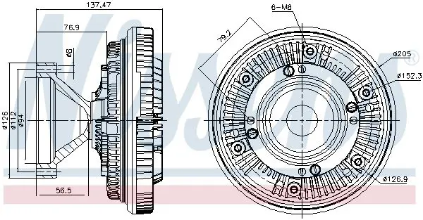 Handler.Part Clutch, radiator fan NISSENS 86191 5