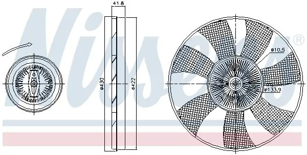 Handler.Part Clutch, radiator fan NISSENS 86220 5