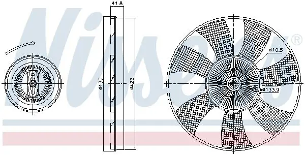 Handler.Part Clutch, radiator fan NISSENS 86221 5