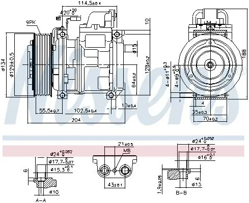 Handler.Part Compressor, air conditioning NISSENS 890023 5