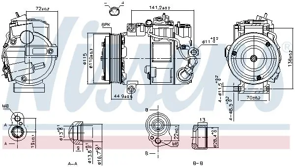 Handler.Part Compressor, air conditioning NISSENS 890199 7