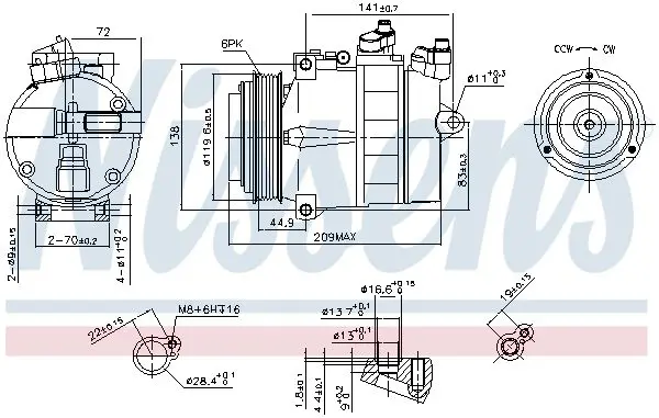 Handler.Part Compressor, air conditioning NISSENS 890232 3