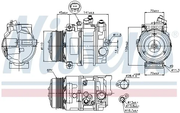 Handler.Part Compressor, air conditioning NISSENS 89039 11