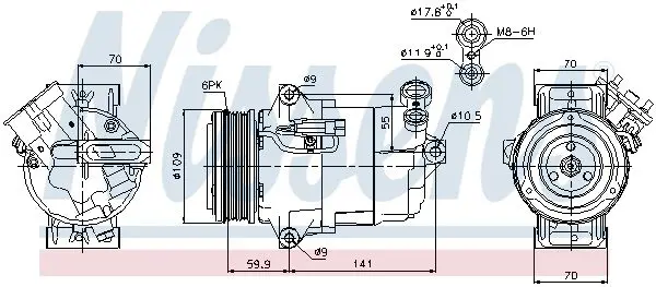 Handler.Part Compressor, air conditioning NISSENS 89041 6