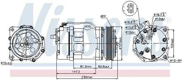 Handler.Part Compressor, air conditioning NISSENS 89044 5