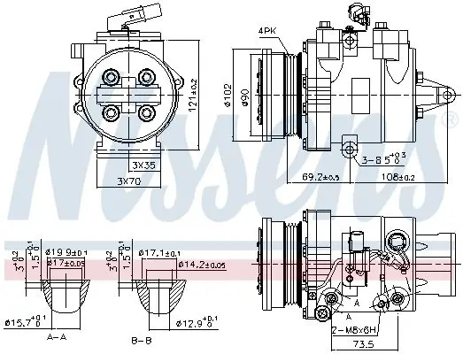 Handler.Part Compressor, air conditioning NISSENS 890624 6